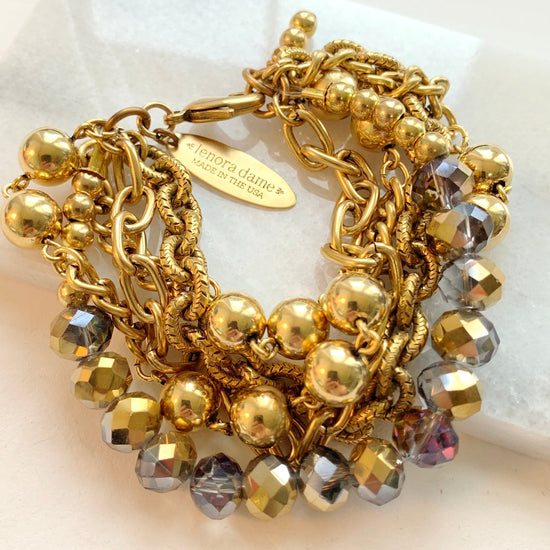 Lenora Dame Multistrand Golden Chain Bracelet