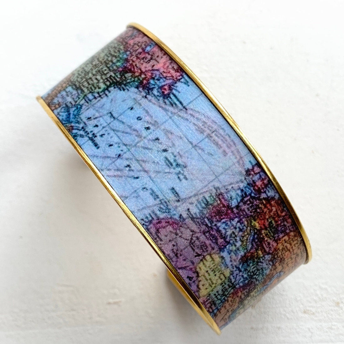 Wanderlust Vintage Map Cuff Bracelet