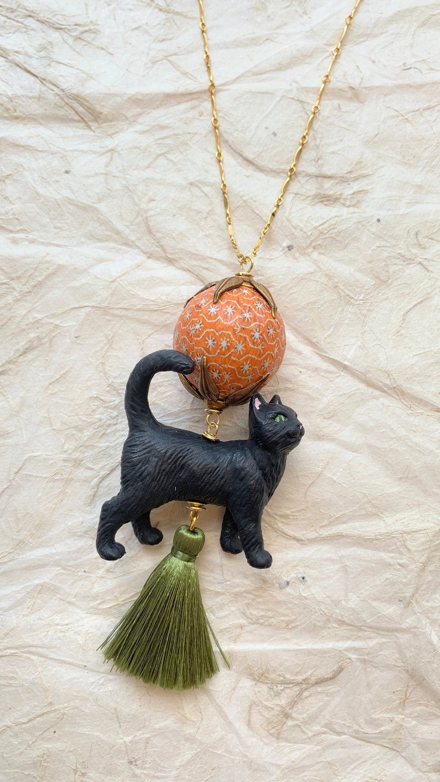 Lenora Dame Black Cat Pendant Necklace