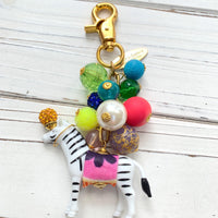 Colorful Circus Zebra Bag Charm