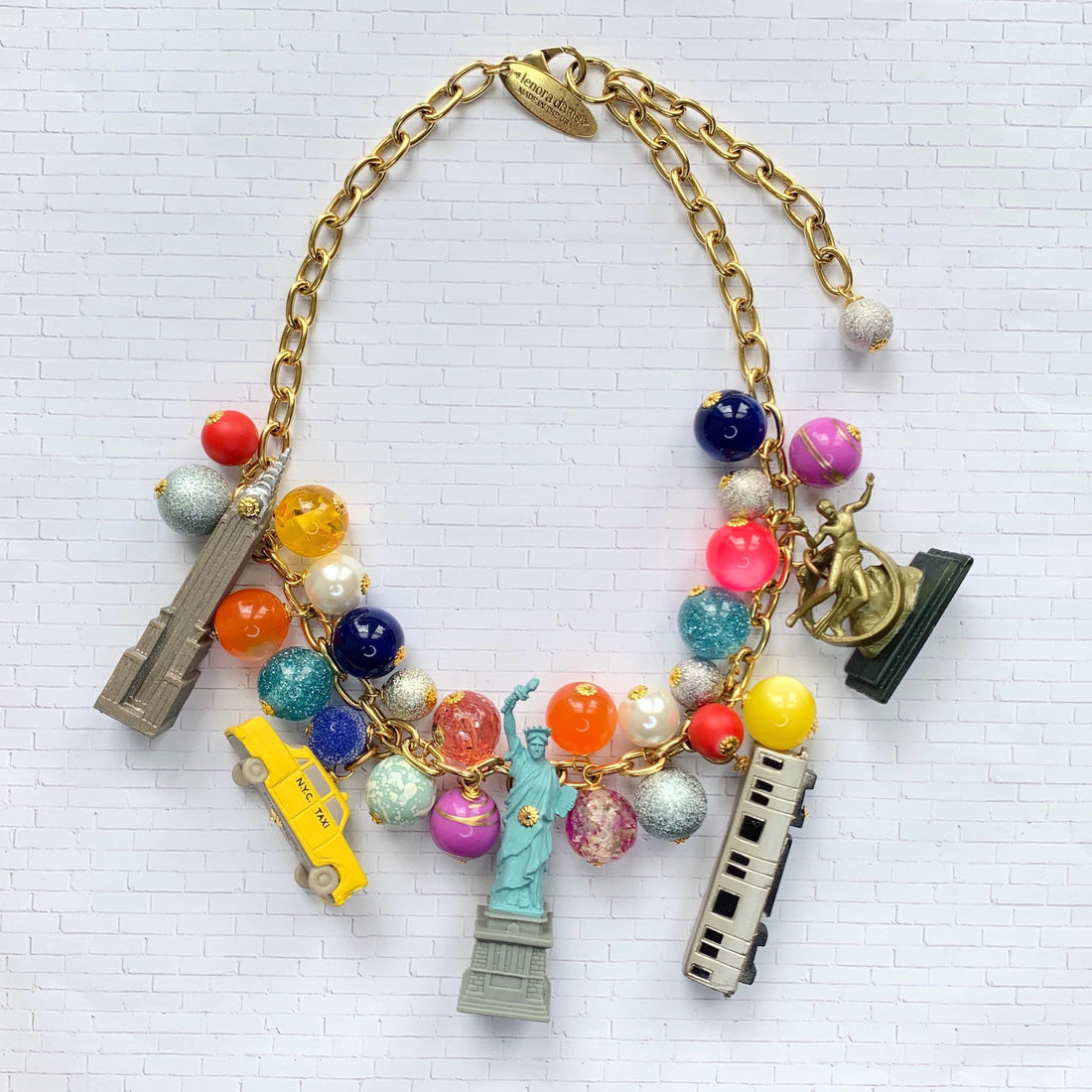 New York City charms necklace for women. Statue of liberty charm necklace.