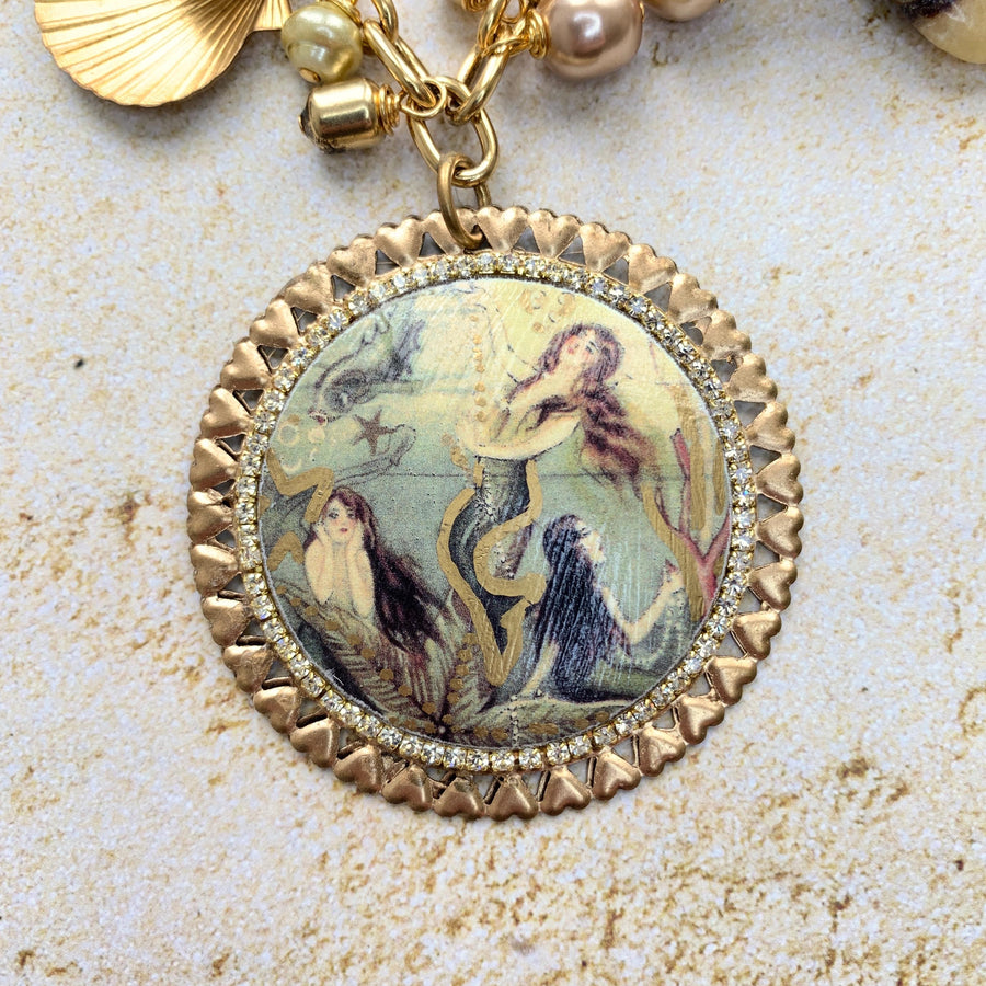 Vintage Mermaids Charm Necklace