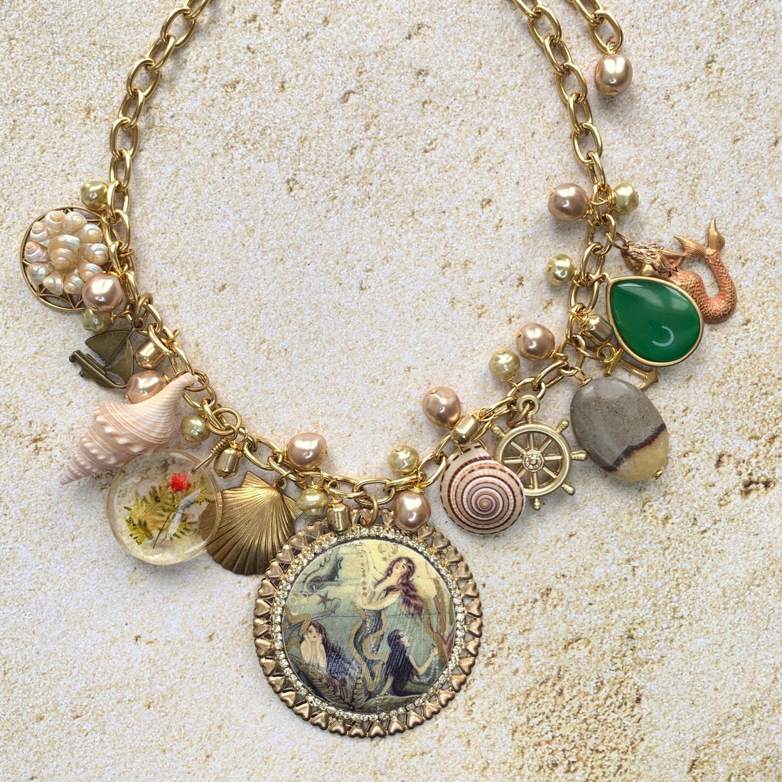 Vintage Mermaids Charm Necklace