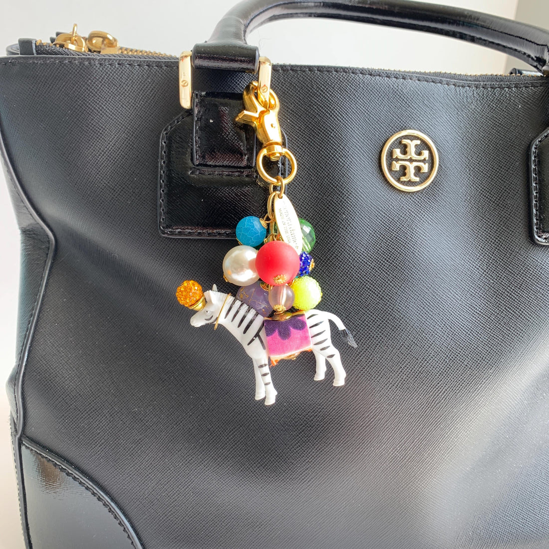 Colorful Circus Zebra Bag Charm