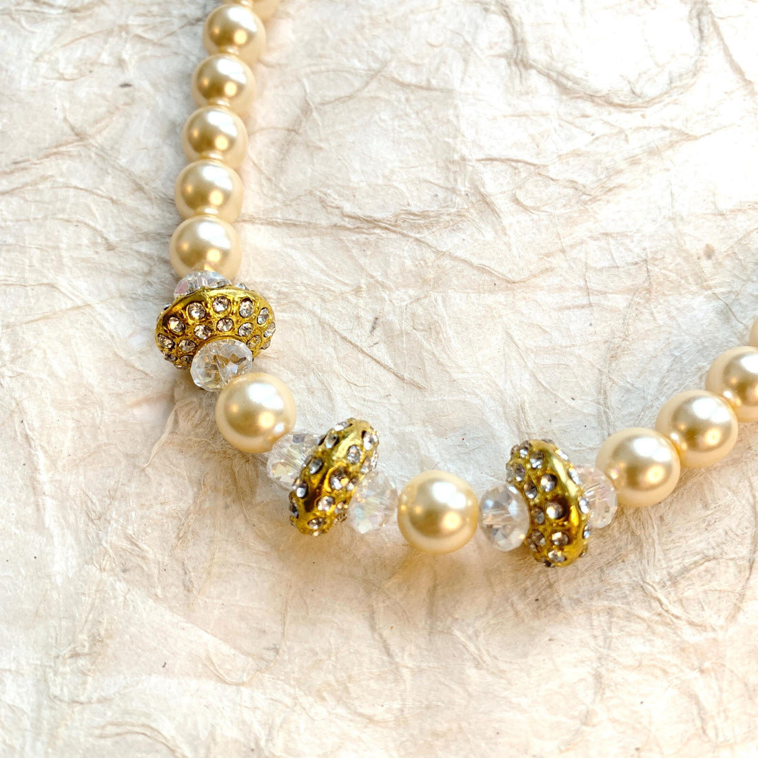 Pearl and Crystal Choker Necklace