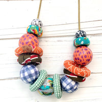 NEW Lenora Dame Autumn Decoupage Statement Necklace - One-of-a-Kind