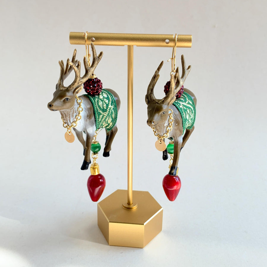 Lenora Dame Reindeer Earrings - Christmas Earrings