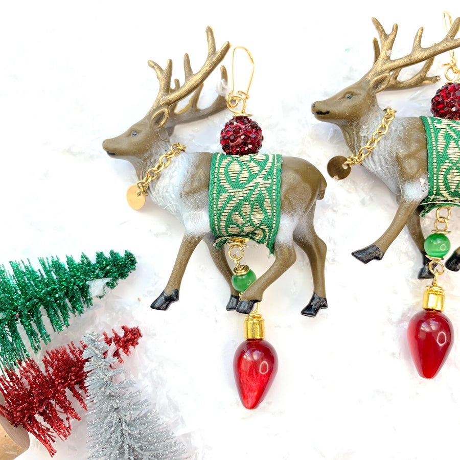 Lenora Dame Reindeer Earrings - Christmas Earrings