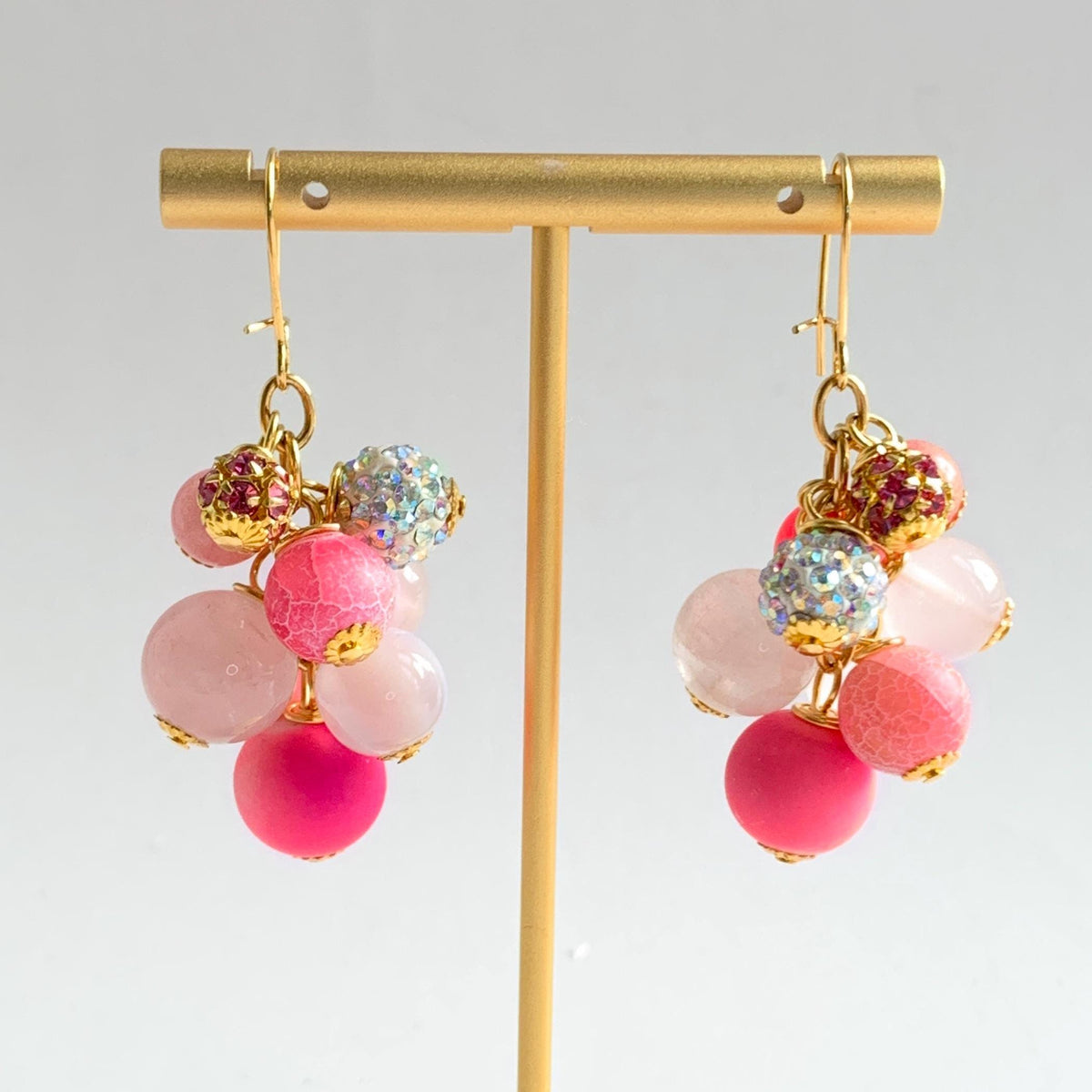 Colorful Beaded Dangle Earrings - 2 Color Options