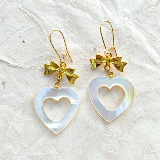 Dangling heart earrings. Cute earrings for women.