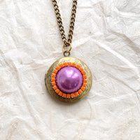 Lovely in Lavender Round Locket Necklace