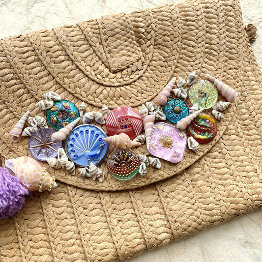 Treasure Chest Straw Clutch Bag - One-of-a-Kind