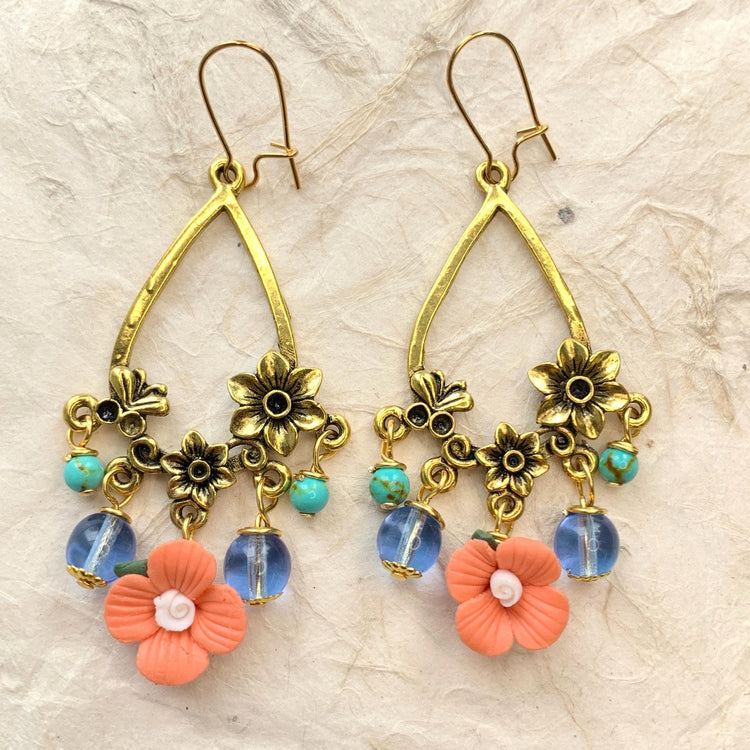 Coral Chandelier Earrings