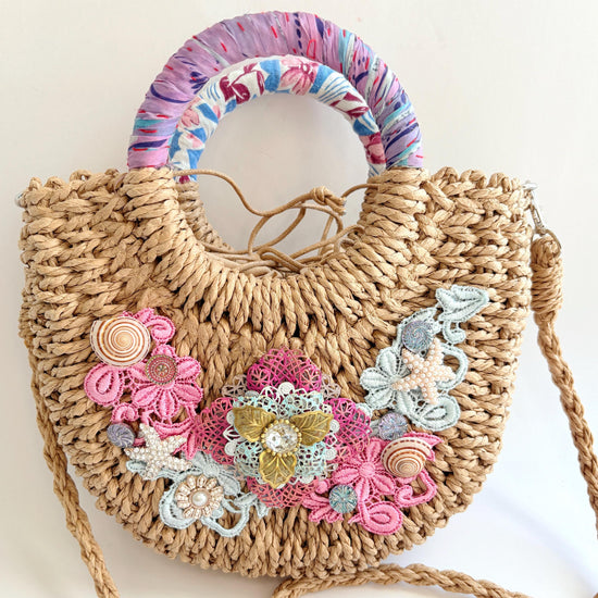 Star Fish Woven Straw Handbag - One-of-a-Kind