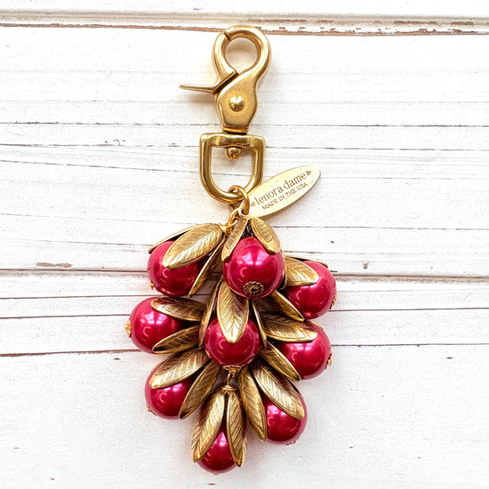Classic Colorful Pearl Bead Cap Bag Charms - Choice of Colors
