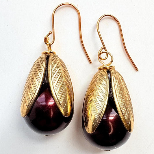 Lenora Dame Colorful Bead Cap Earrings - 4 Color Options