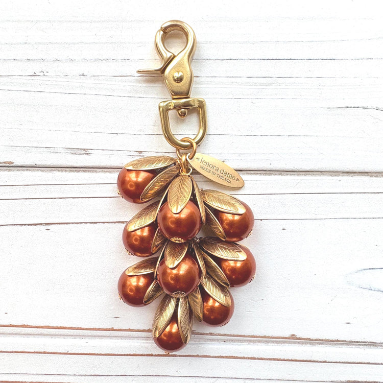 Classic Colorful Pearl Bead Cap Bag Charms - Choice of Colors