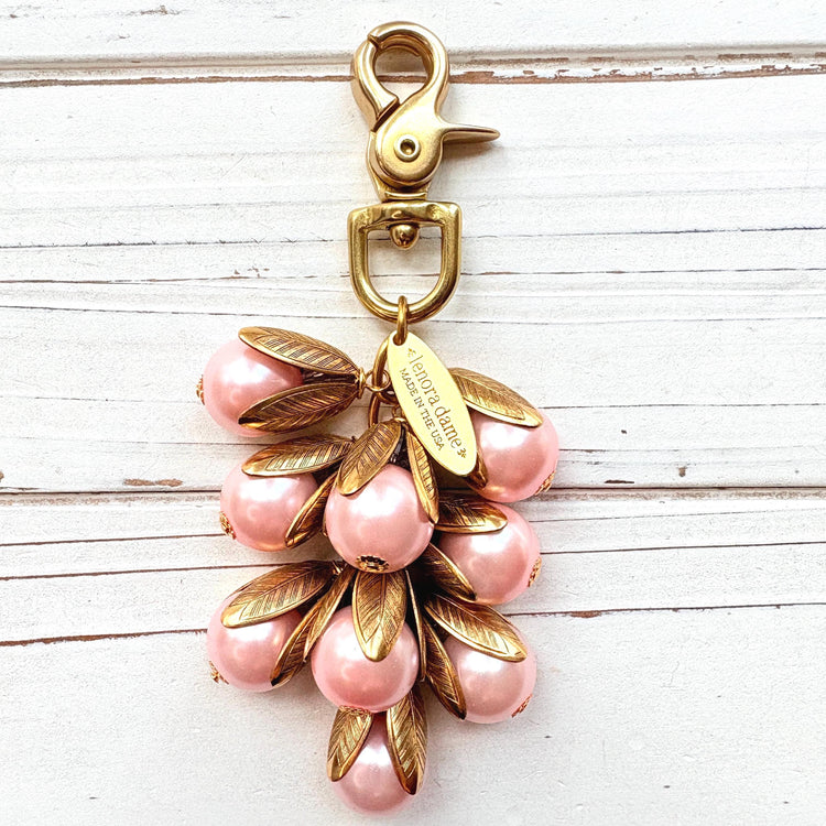 Classic Colorful Pearl Bead Cap Bag Charms - Choice of Colors