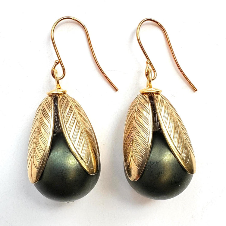 Lenora Dame Colorful Bead Cap Earrings - 4 Color Options