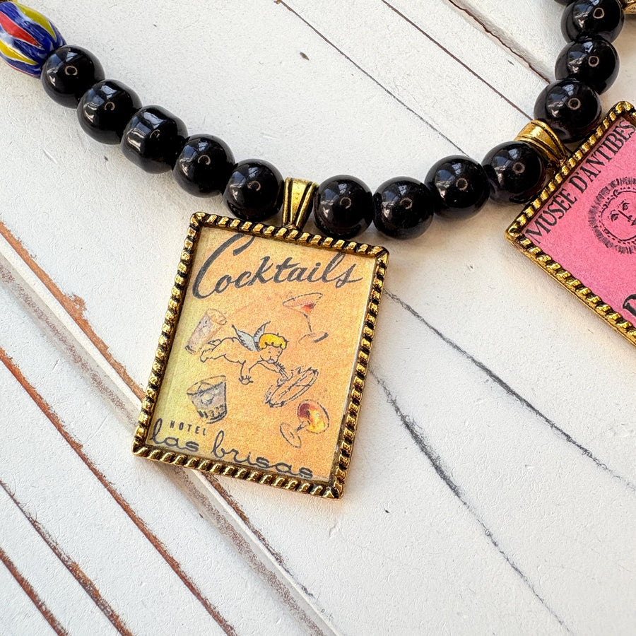 NEW Lenora Dame Retro French Advertising Necklace - One-of-a-Kind