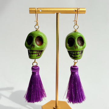 Sugar Skull Earrings - 5 Color Choices