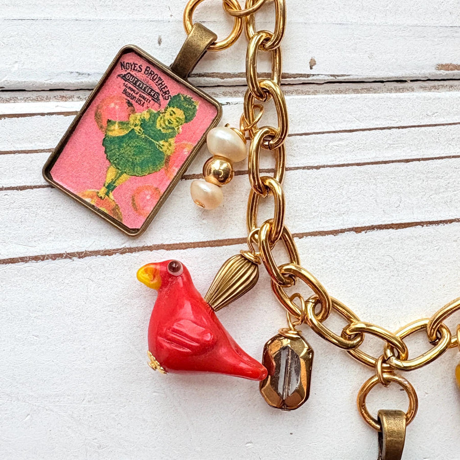 NEW Lenora Dame Redheads Retro Advertising Necklace - One-of-a-Kind