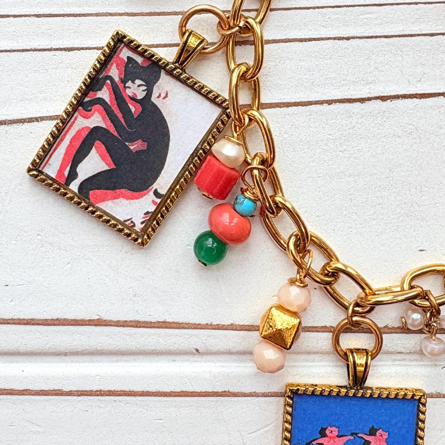 NEW Lenora Dame Crazy Cats Necklace - One-of-a-Kind