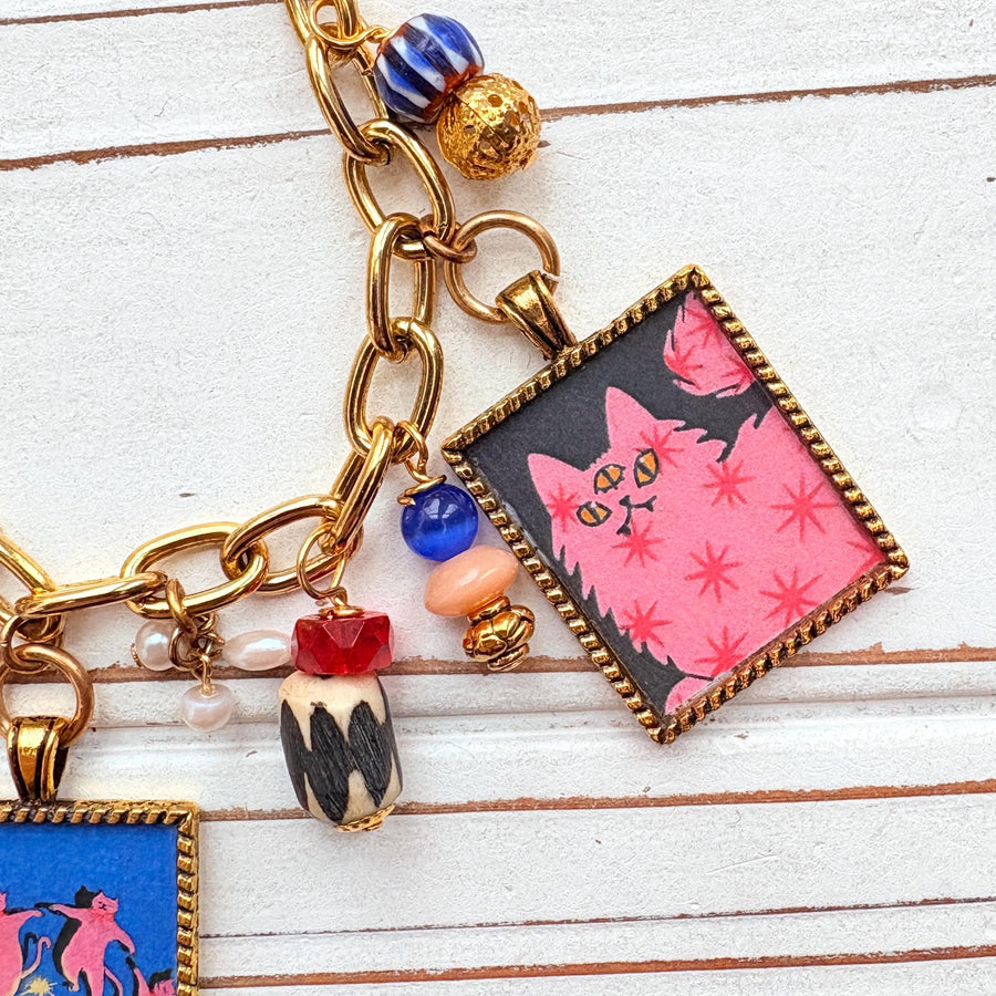 NEW Lenora Dame Crazy Cats Necklace - One-of-a-Kind