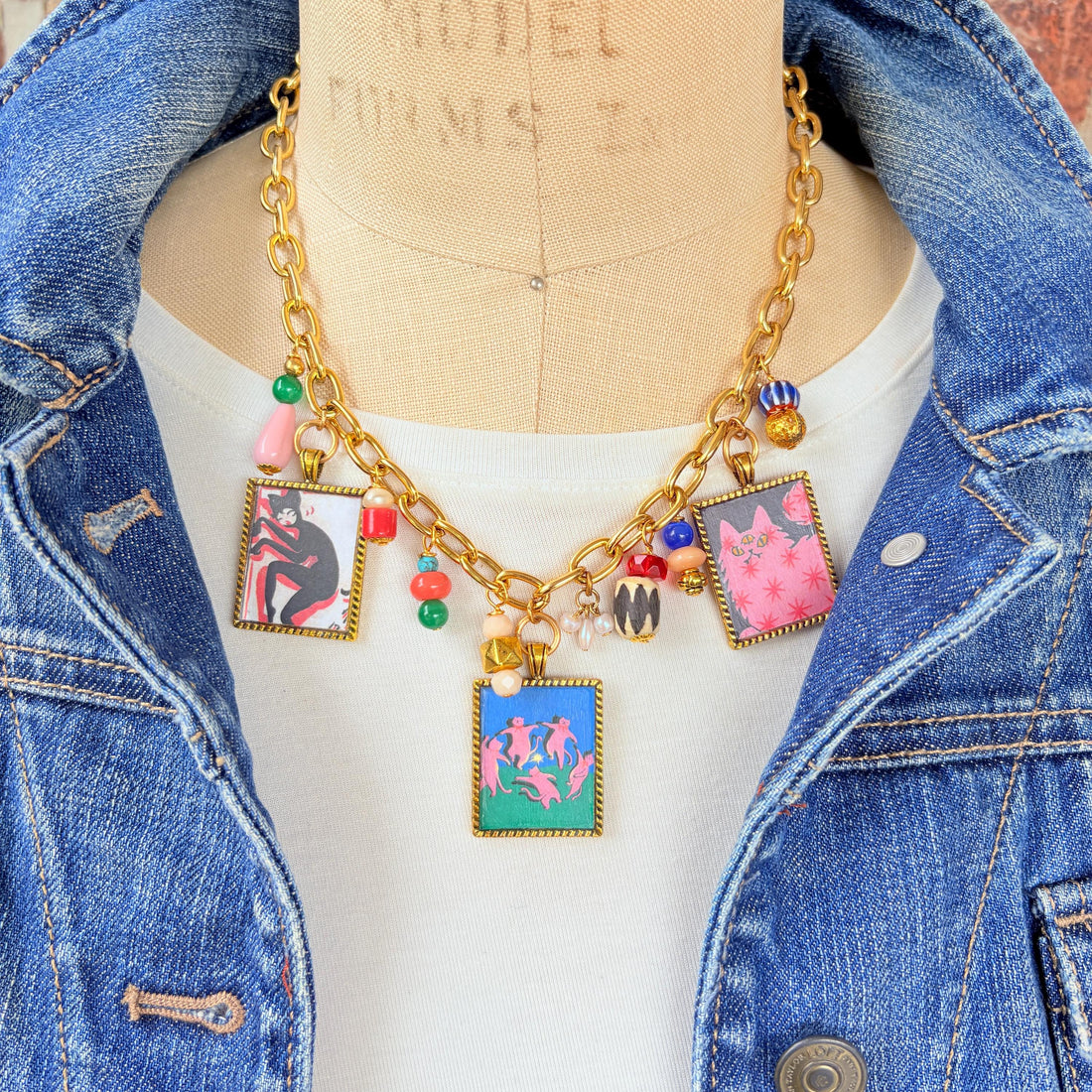 NEW Lenora Dame Crazy Cats Necklace - One-of-a-Kind