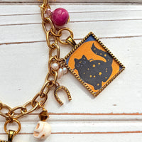 NEW Lenora Dame Lady on the Moon Charm Necklace - One-of-a-Kind