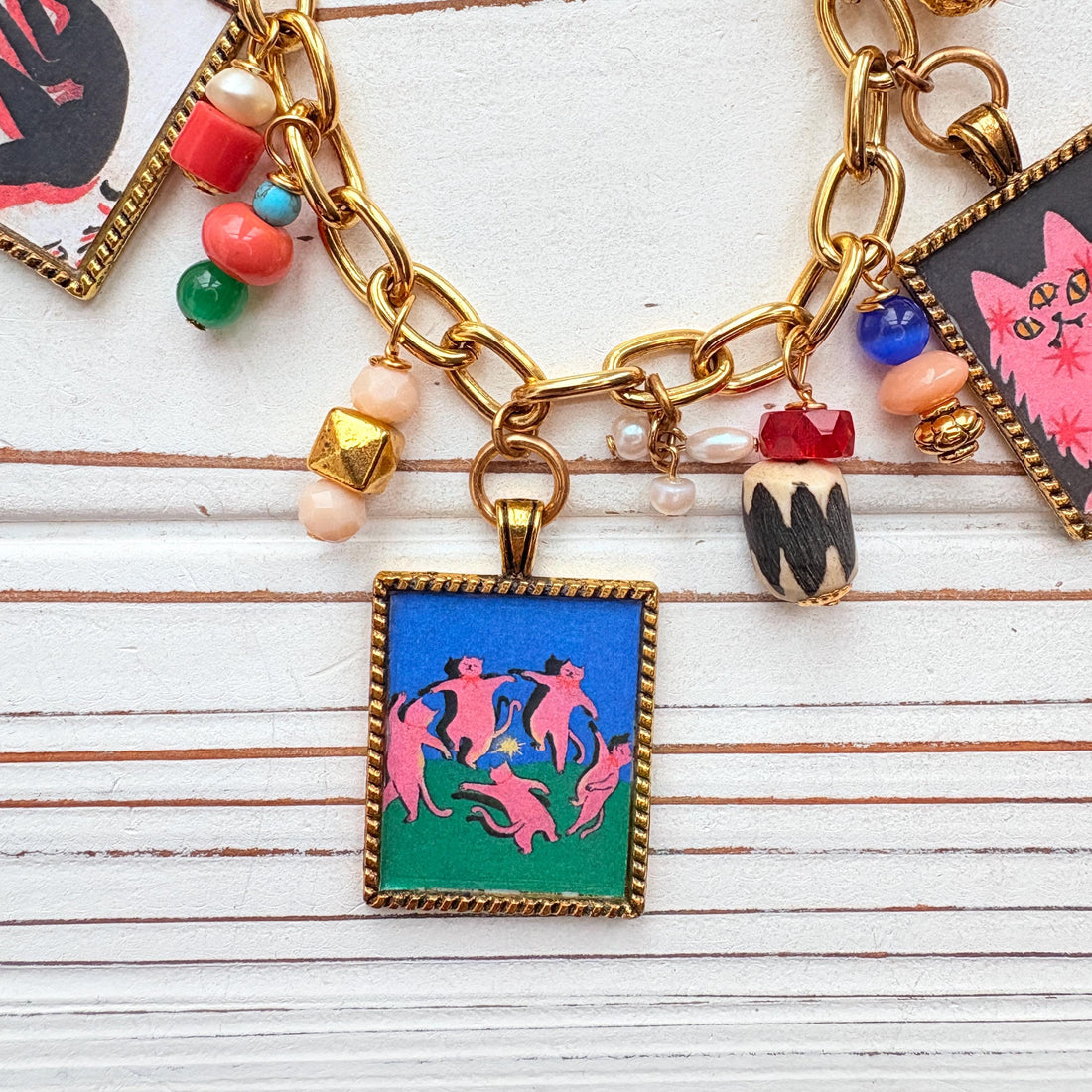 NEW Lenora Dame Crazy Cats Necklace - One-of-a-Kind