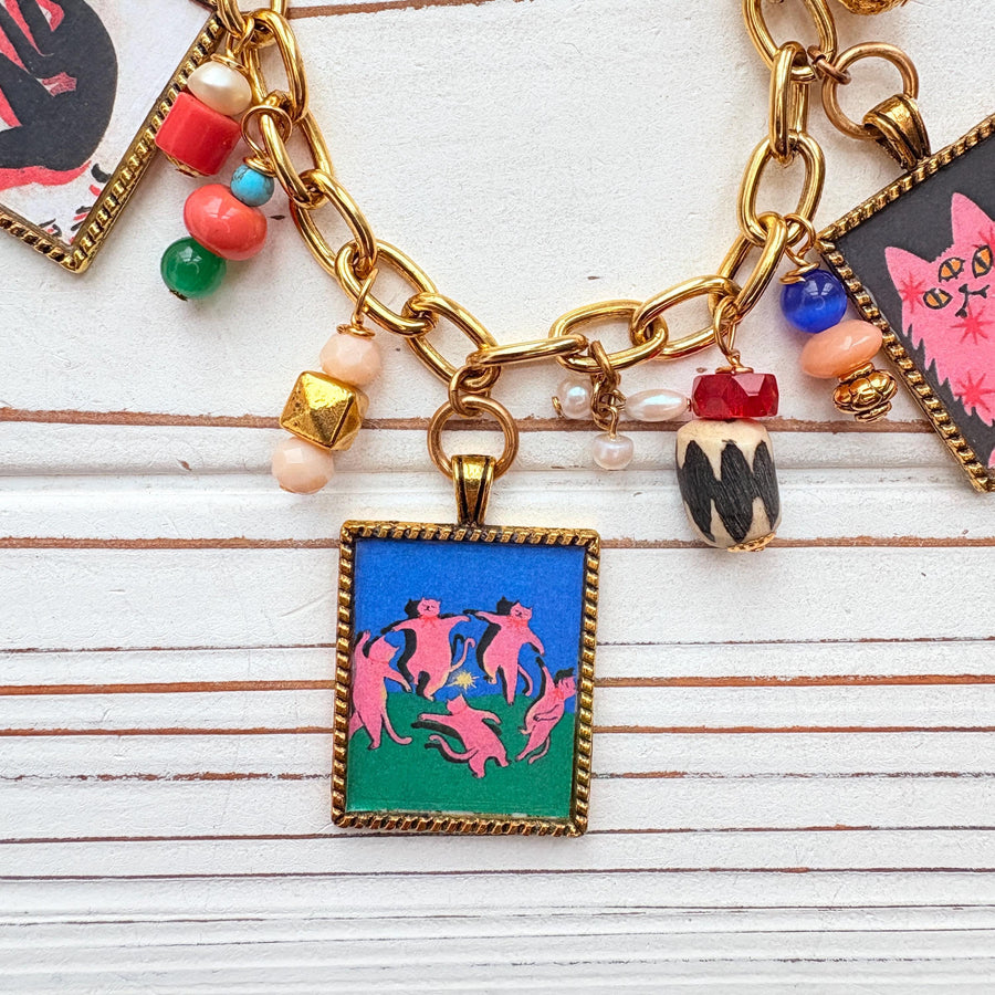 NEW Lenora Dame Crazy Cats Necklace - One-of-a-Kind