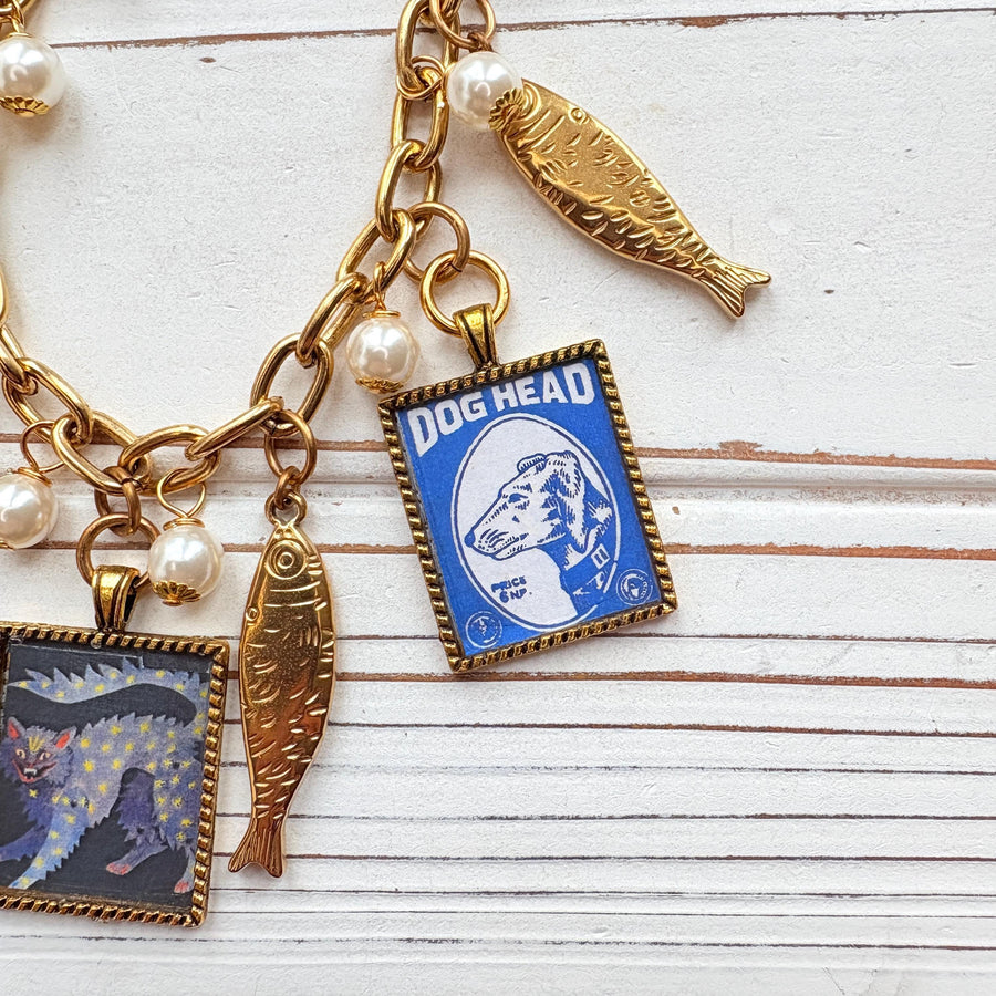NEW Lenora Dame Sardines and Retro Advertising Necklace - One-of-a-Kind