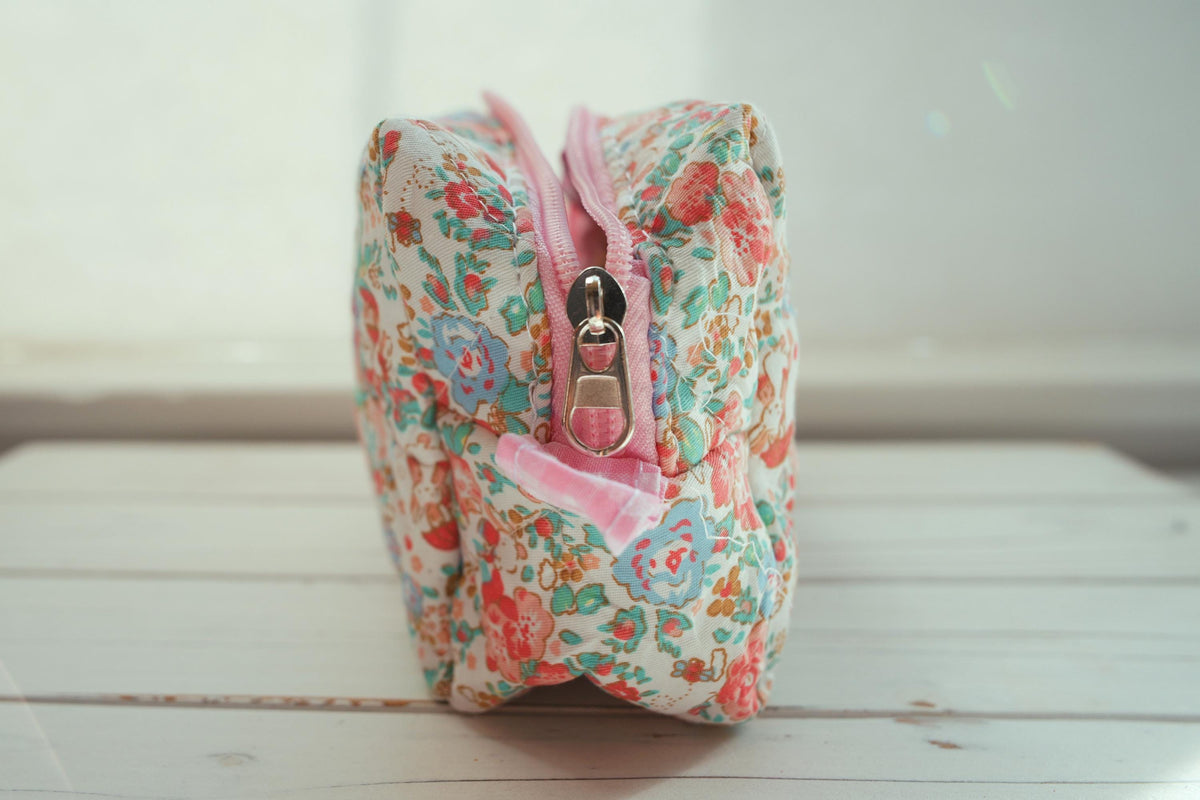 Lenora Dame One-of-a-Kind Jewel Quilted Cosmetic / Makeup bag