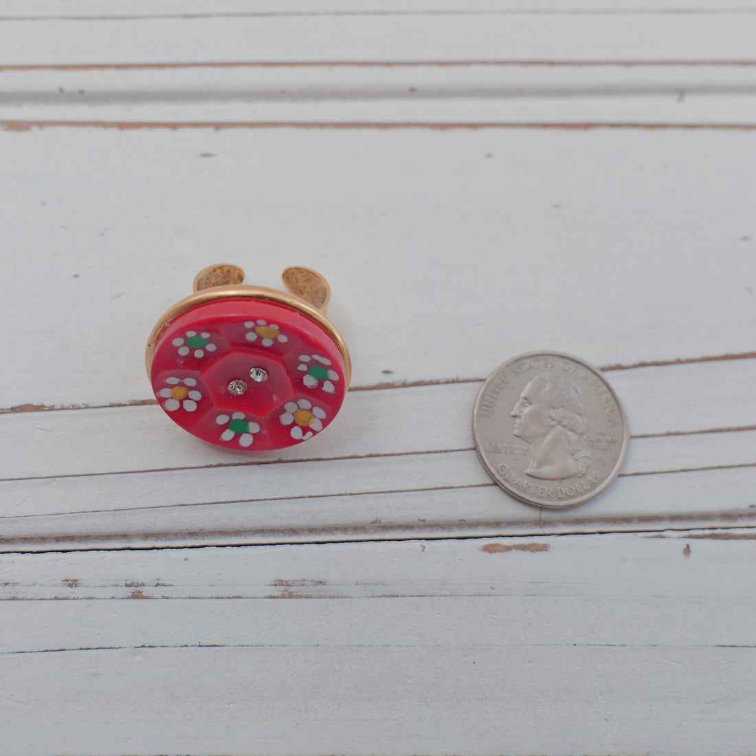 Lenora Dame One-of-a-Kind Vintage Button Ring