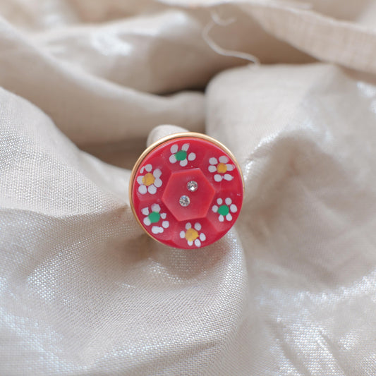 Lenora Dame One-of-a-Kind Vintage Button Ring