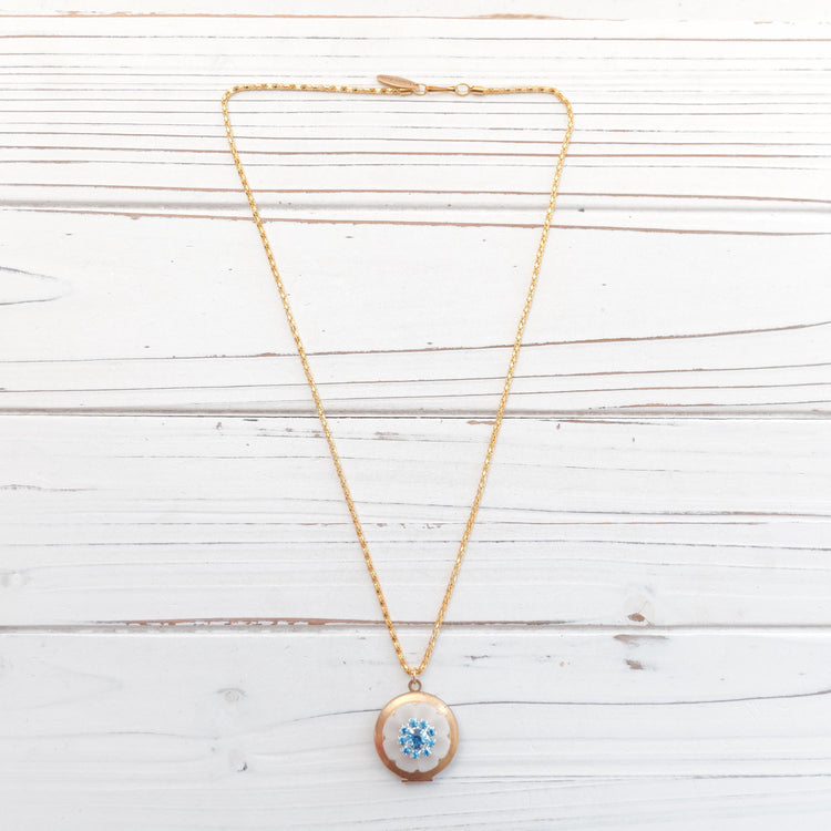 Lenora Dame White Wreath Locket
