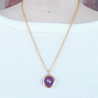 Lenora Dame One-of-a-Kind vintage button Charm locket necklace