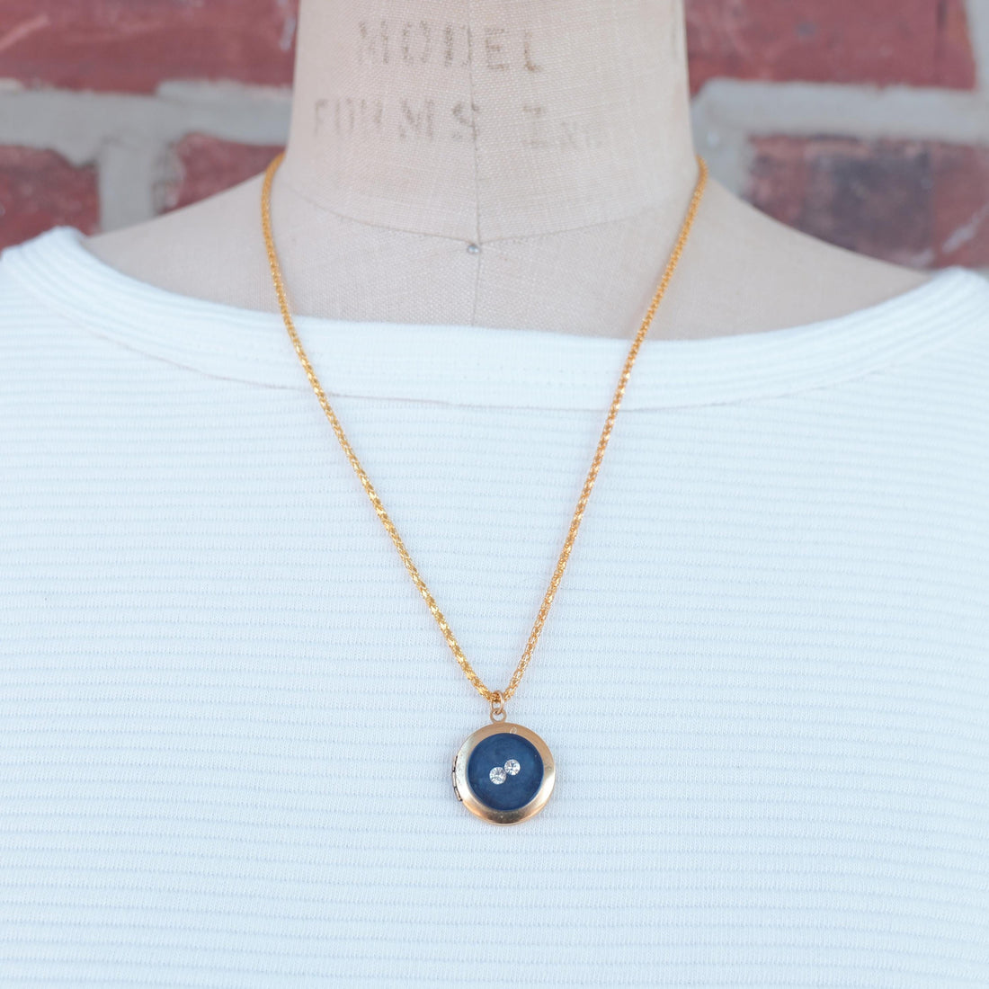 Lenora Dame One-of-a-Kind vintage button Charm locket necklace