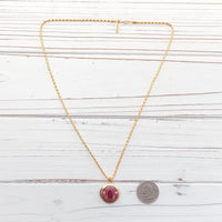 Lenora Dame Peppermint button locket necklace
