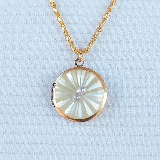 Lenora Dame One-of-a-Kind vintage button Charm locket necklace