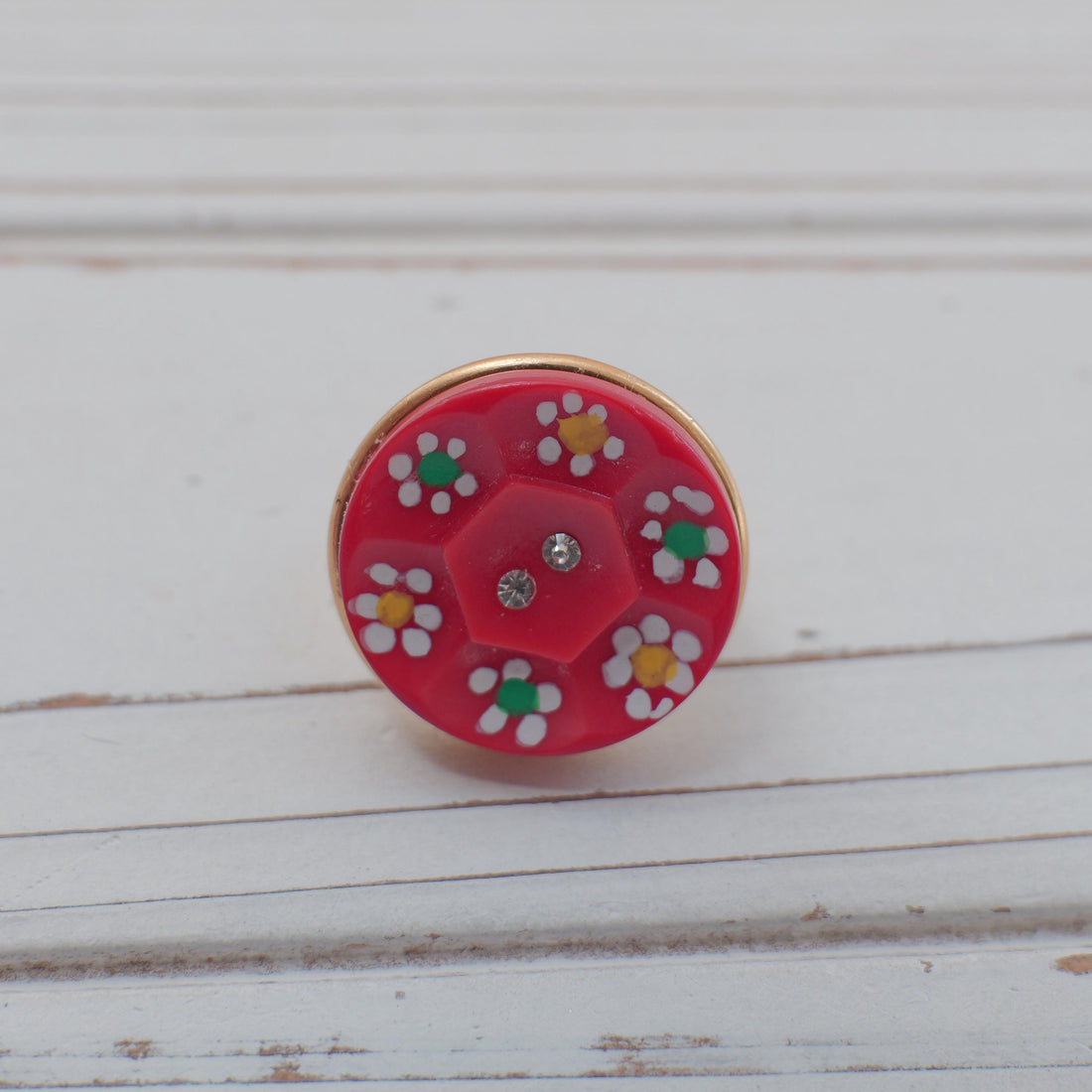 Lenora Dame One-of-a-Kind Vintage Button Ring