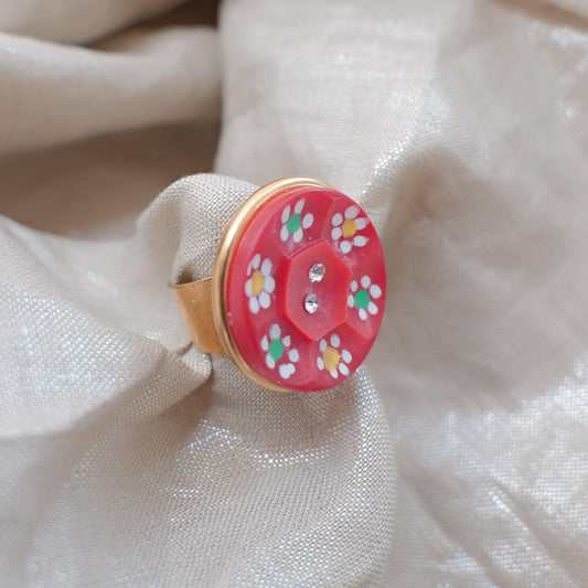 Lenora Dame One-of-a-Kind Vintage Button Ring