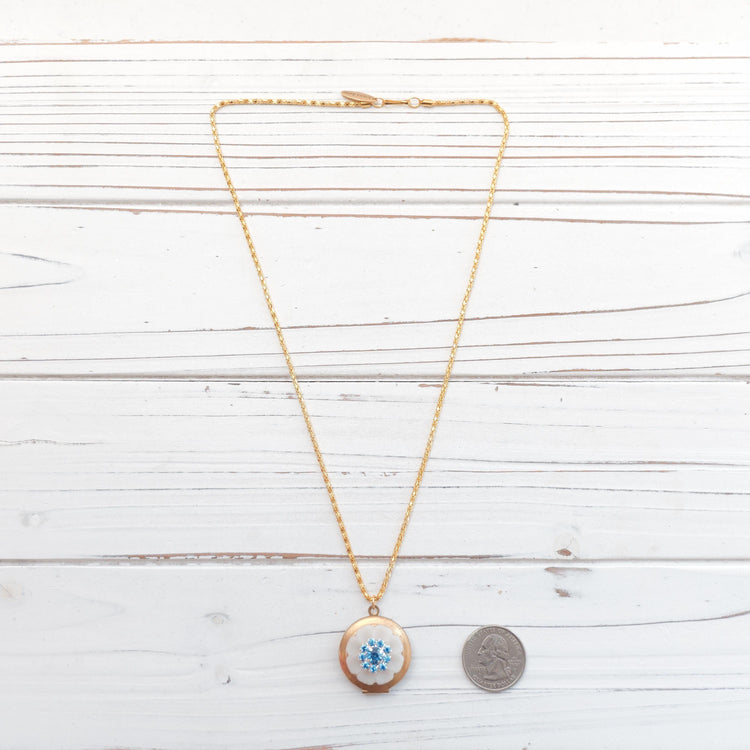 Lenora Dame White Wreath Locket