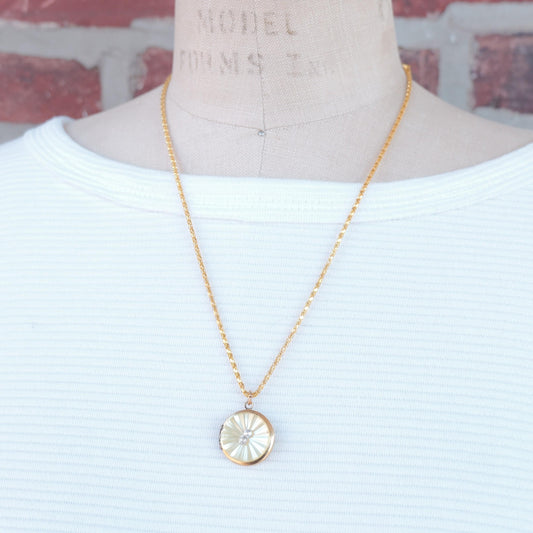 Lenora Dame One-of-a-Kind vintage button Charm locket necklace