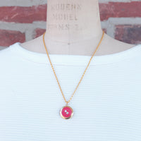 Lenora Dame One-of-a-Kind vintage button Charm locket necklace