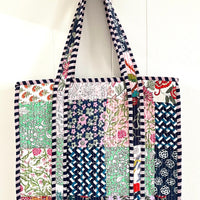 Lenora Dame Quilted Patchwork Tote Bag-Large