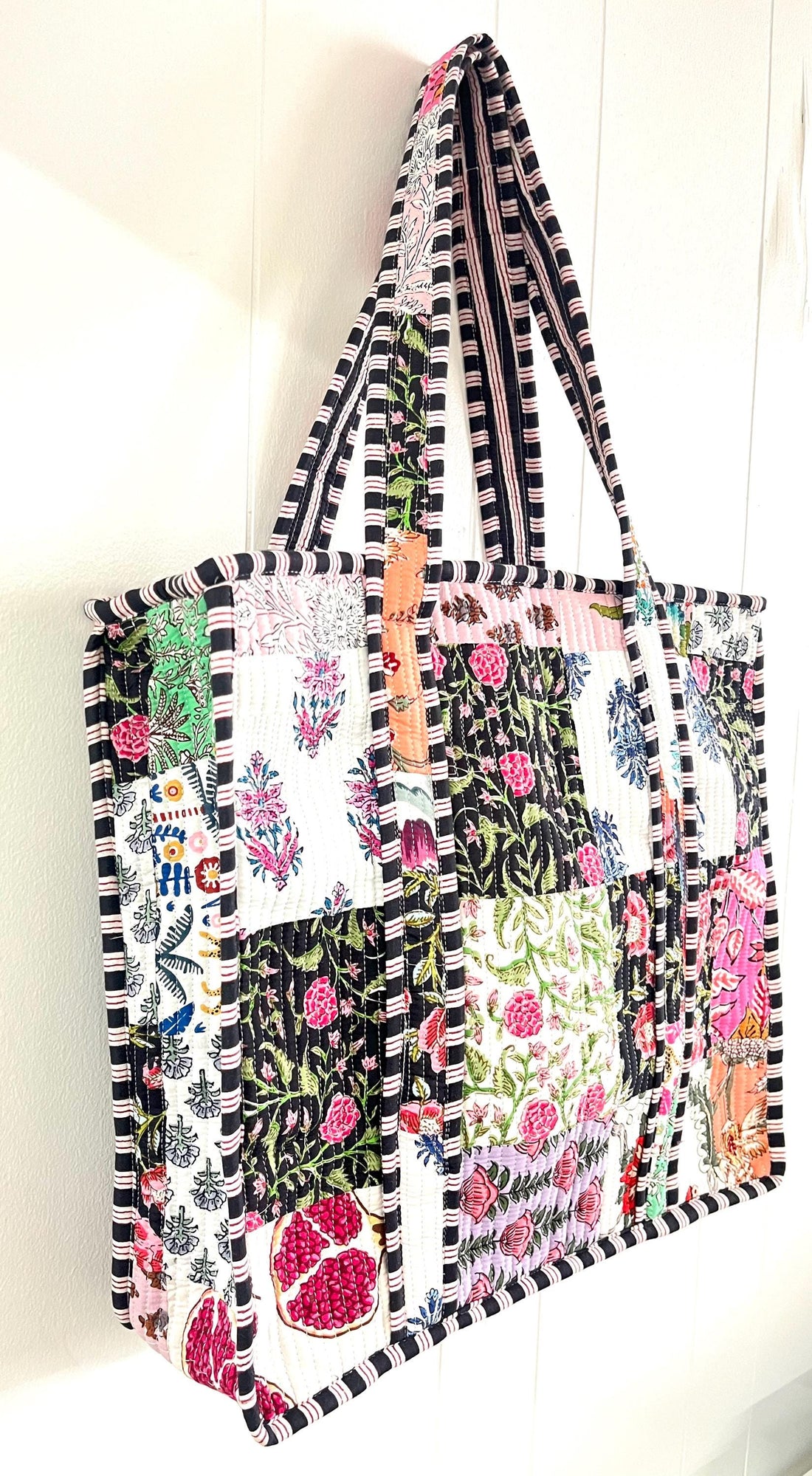 Lenora Dame Quilted Patchwork Tote Bag-Large