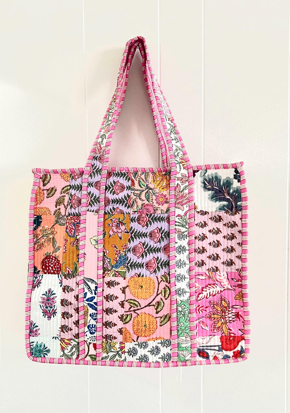 Lenora Dame Quilted Patchwork Tote Bag-Large
