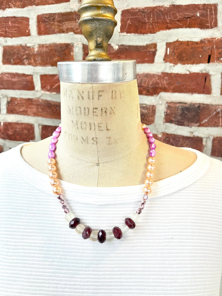 Lenora Dame Color Block Necklace in Lilac